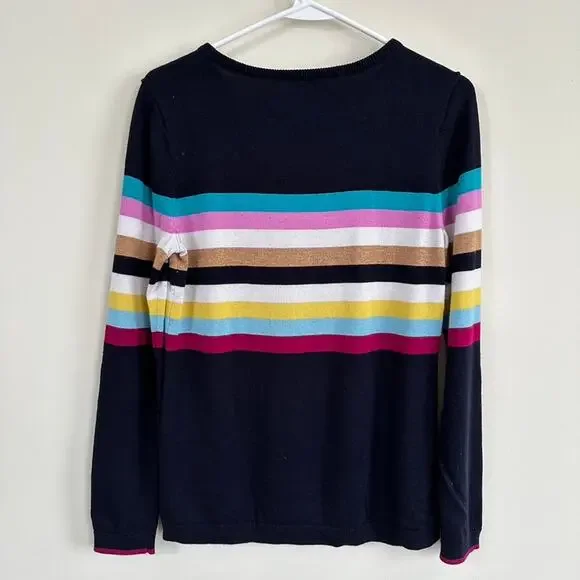 Talbots Striped Sweater Womens SMALL Multicolor Pullover Preppy Office Twee - Picture 8 of 10